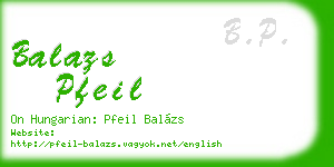 balazs pfeil business card